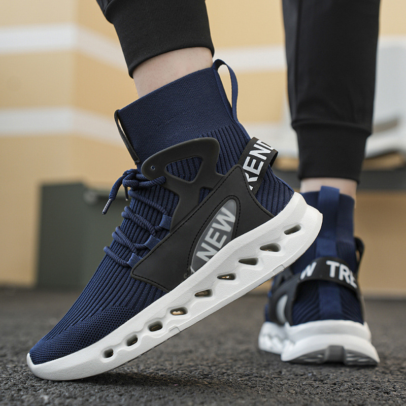 Trendy Men High Top Sock Shoes - Running Shoes Men ulasan dan harga