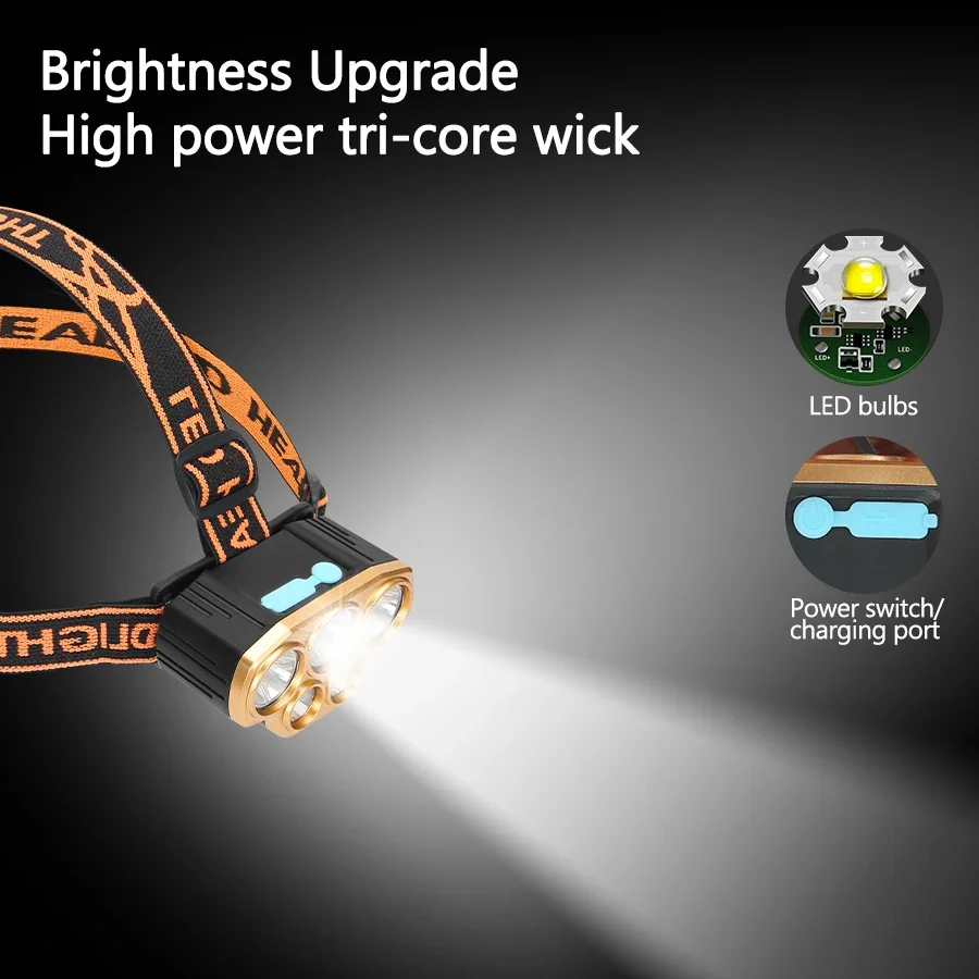 Rechargeable 5 LED Headlight U - Running Headlamp ulasan dan harga