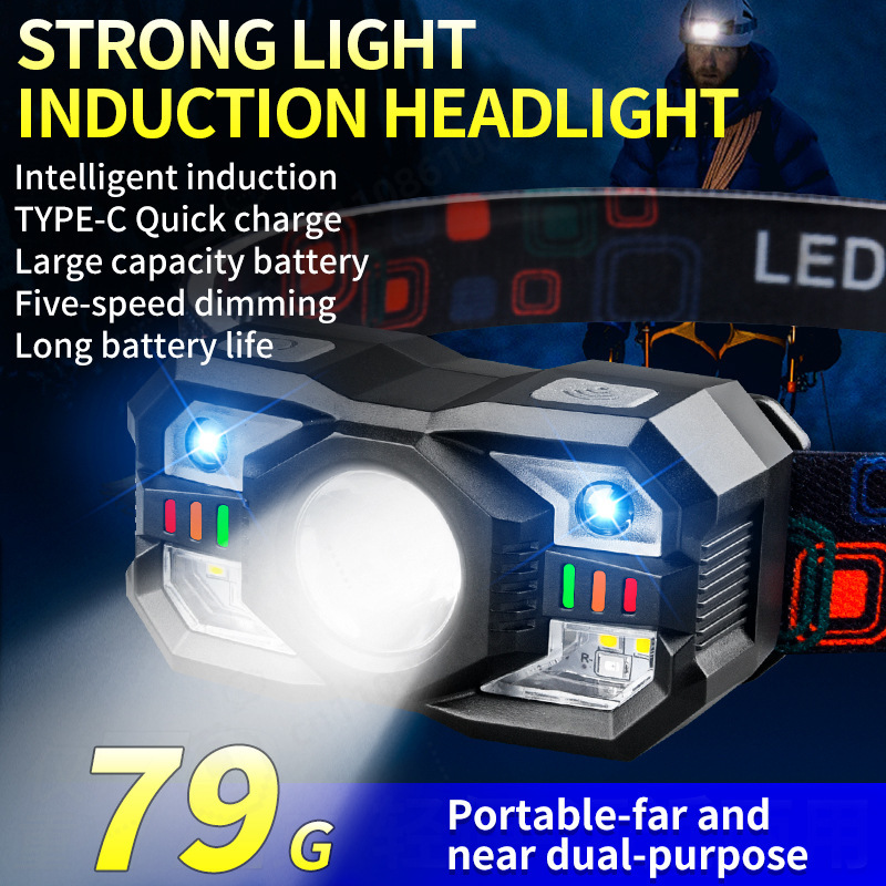 LED Induction Headlamp USB Cha - Running Headlamp ulasan dan harga