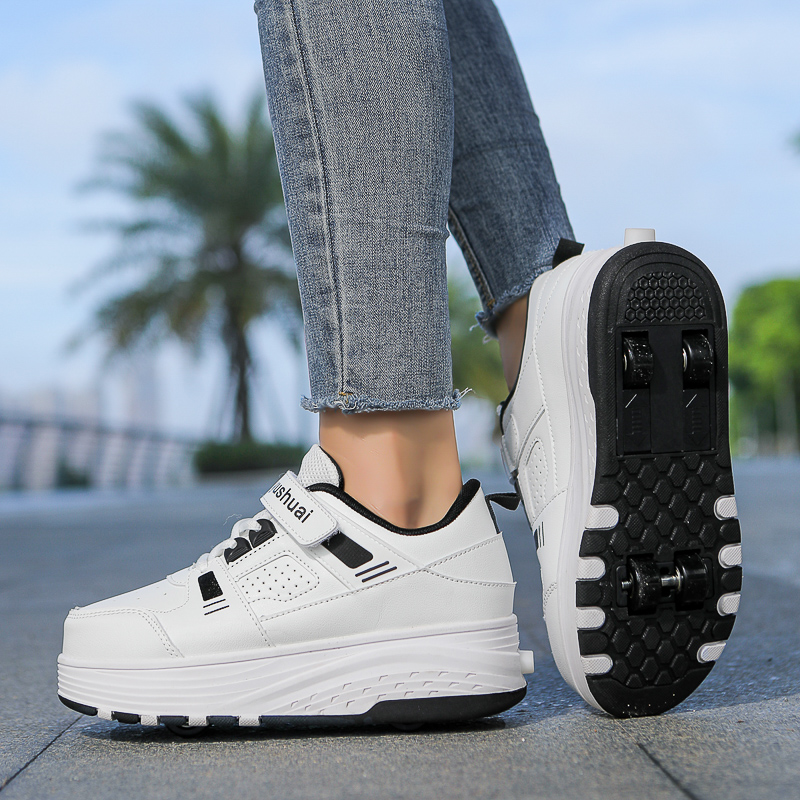 Kids 4‑Wheel Retractable Rolle - Running Shoes Men ulasan dan harga