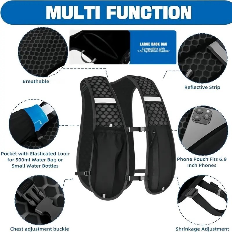 1-4PCS Outdoor Lightweight Hik - Hydration Vest ulasan dan harga