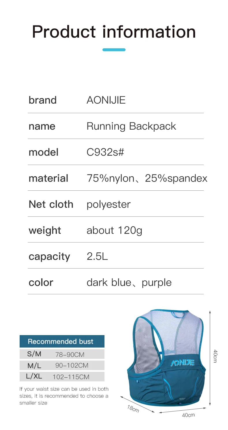 AONIJIE C932S 2.5L Portable Hy - Hydration Vest ulasan dan harga