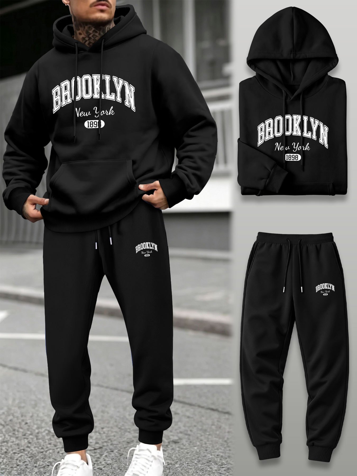 Men 2 Piece Tracksuit Hoodie J - Joggers Pants ulasan dan harga